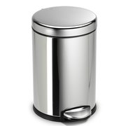 Simplehuman 12 gal Round Step Can, Polished, Stainless Steel CW1851